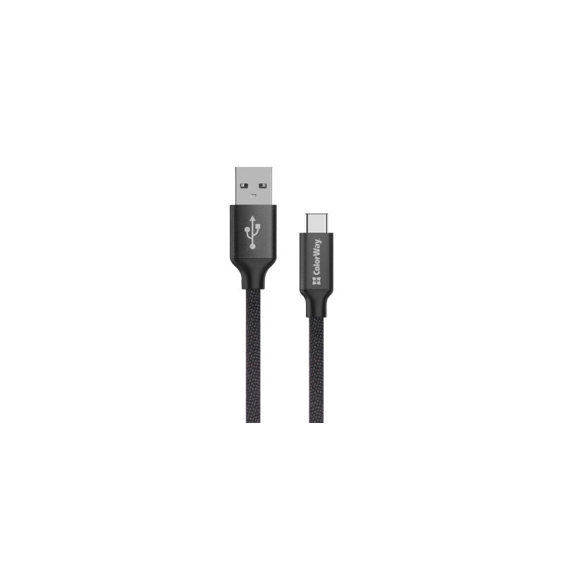 Дата кабель USB 2.0 AM to USB-C 2.0m black ColorWay (CW-CBUC008-BK)