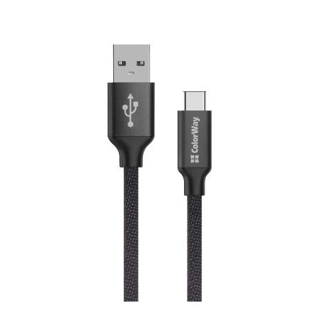 Дата кабель USB 2.0 AM to USB-C 2.0m black ColorWay (CW-CBUC008-BK)
