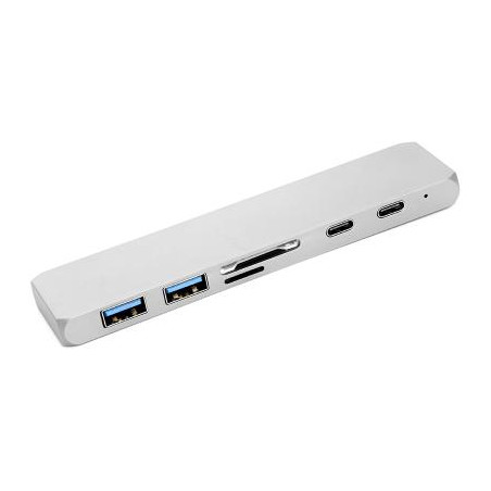 Концентратор PowerPlant Type-C - HDMI 4K, USB 3.0, USB Type-C, SD, microSD (CA911684)