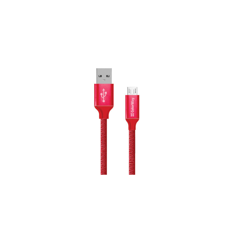 Дата кабель USB 2.0 AM to Micro 5P 2.0m red ColorWay (CW-CBUM009-RD)