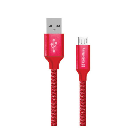 Дата кабель USB 2.0 AM to Micro 5P 2.0m red ColorWay (CW-CBUM009-RD)
