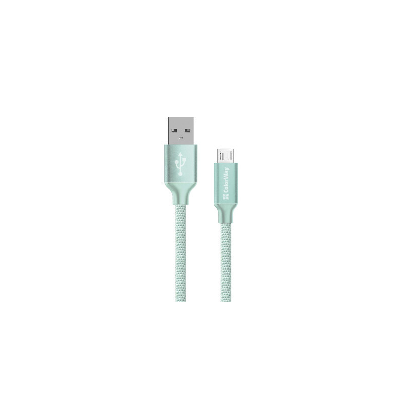 Дата кабель USB 2.0 AM to Micro 5P 2.0m mint ColorWay (CW-CBUM009-MT)