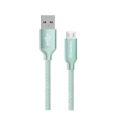 Дата кабель USB 2.0 AM to Micro 5P 2.0m mint ColorWay (CW-CBUM009-MT)
