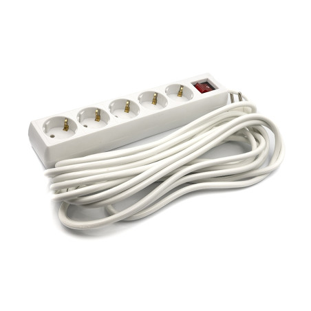 Мережевий фільтр живлення PowerPlant 7 м, 5 розеток, 3x1мм2 (PPSA08M70S5)