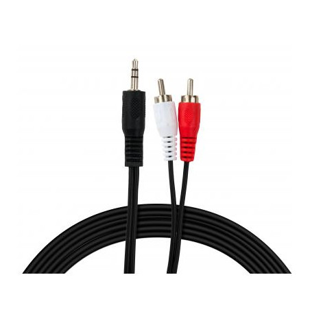 Кабель мультимедійний 3.5mm M to 2xRCA M 5.0m Vinga (VCPDCJ35MRCA25BK)