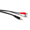 Кабель мультимедійний 3.5mm M to 2xRCA M 5.0m Vinga (VCPDCJ35MRCA25BK)
