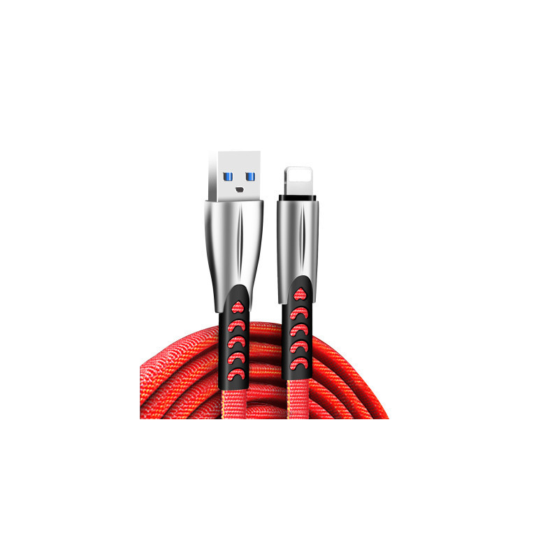 Дата кабель USB 2.0 AM to Lightning 1.0m zinc alloy red ColorWay (CW-CBUL010-RD)