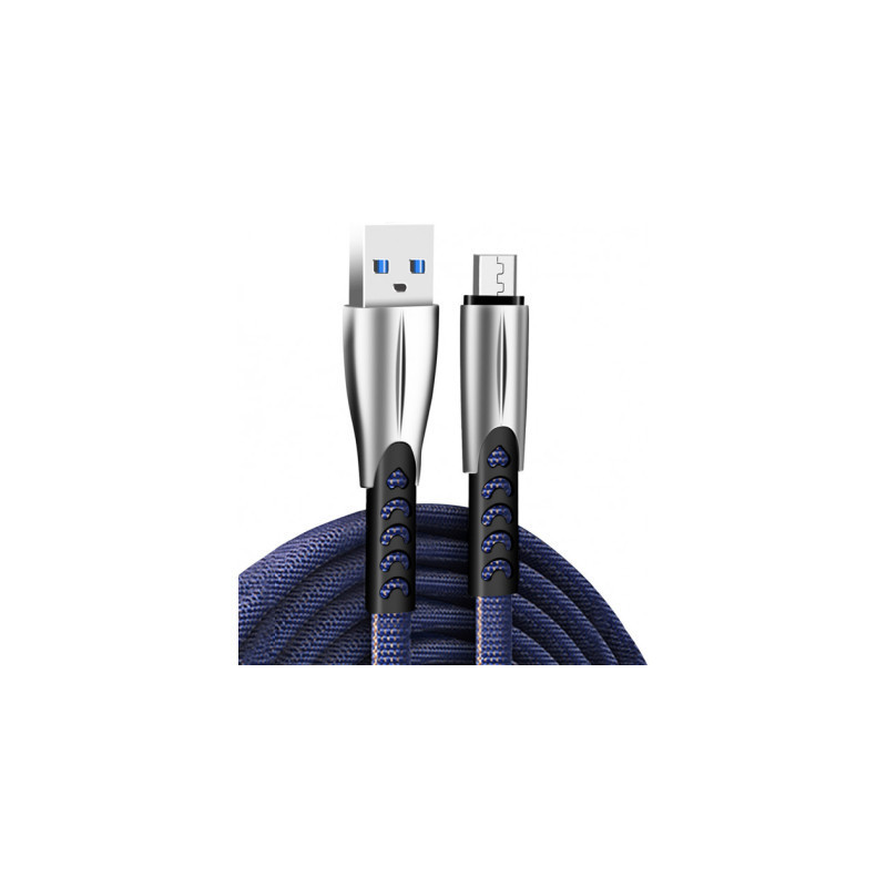 Дата кабель USB 2.0 AM to Micro 5P 1.0m zinc alloy blue ColorWay (CW-CBUM011-BL)