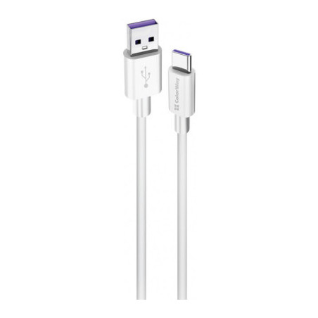 Дата кабель USB 2.0 AM to USB-C 1.0m 5A white ColorWay (CW-CBUC019-WH)