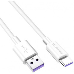 Дата кабель USB 2.0 AM to USB-C 1.0m 5A white ColorWay (CW-CBUC019-WH)