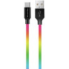 Дата кабель USB 2.0 AM to USB-C 1.0m multicolor ColorWay (CW-CBUC018-MC)