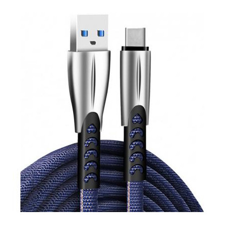 Дата кабель USB 2.0 AM to USB-C 1.0m zinc alloy blue ColorWay (CW-CBUC012-BL)