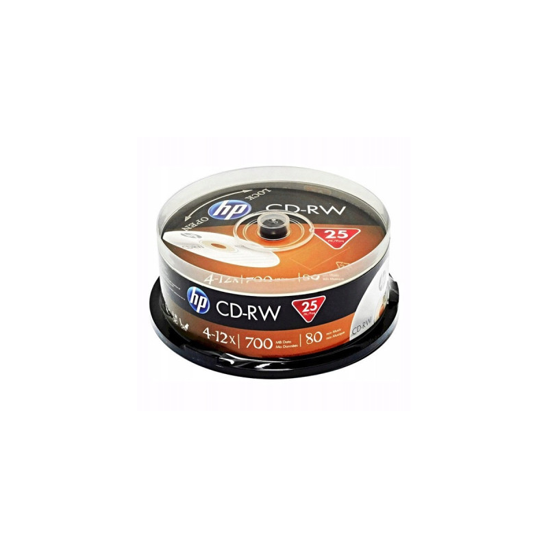 Диск CD HP CD-RW80 700MB 4X-12X Spindle 25шт (69313/CWE00019-3)