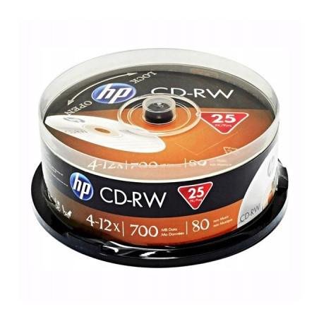 Диск CD HP CD-RW80 700MB 4X-12X Spindle 25шт (69313/CWE00019-3)