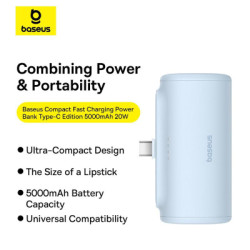 Батарея універсальна Baseus Compact 4900mAh 20W Type-C, White (PPWC05T) (P10068302212-00)