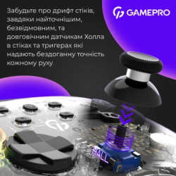 Геймпад GamePro GPX13T 2.4G/BT 5.1/USB/PC/iOS/Android RGB Transparent (GPX13T)