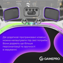 Геймпад GamePro GPX13T 2.4G/BT 5.1/USB/PC/iOS/Android RGB Transparent (GPX13T)