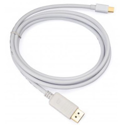 Кабель мультимедійний miniDisplayPort M to Display Port M 1.8m 4K white Vinga (VCPMDPDP1.8WH)