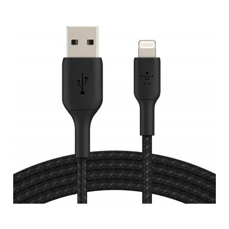 Дата кабель USB 2.0 AM to Lightning 1.0m black Belkin (CAA002BT1MBK)