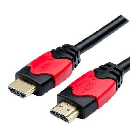 Кабель мультимедійний HDMI M to HDMI M 30.0m V2.0 red/gold Atcom (24930)