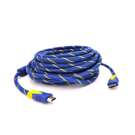 Кабель мультимедійний HDMI M to HDMI M 1.5m V1.4 blue/gold Merlion (YT-HDMI(M)/(M)NY/BL-1.5m)
