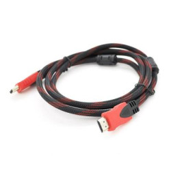 Кабель мультимедійний HDMI M to HDMI M 15.0m V1.4 black/red Merlion (YT-HDMI(M)/(M)NY/RD-15m)