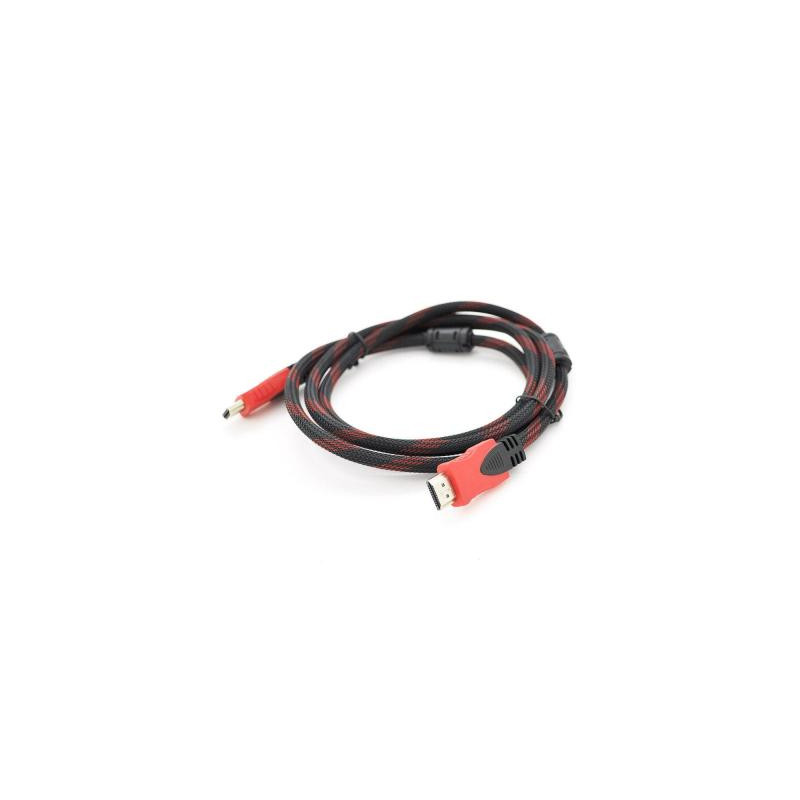 Кабель мультимедійний HDMI M to HDMI M 5.0m V1.4 black/red Merlion (YT-HDMI(M)/(M)NY/RD-5.0m)