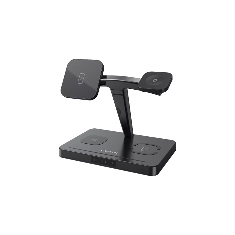 Зарядний пристрій Canyon wireless charger WS-404 15W 4in1 Black (CNS-WCS404)
