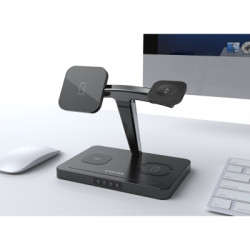 Зарядний пристрій Canyon wireless charger WS-404 15W 4in1 Black (CNS-WCS404)