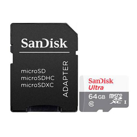 Карта пам'яті SanDisk 64GB microSD class 10 Ultra Light (SDSQUNR-064G-GN3MA)