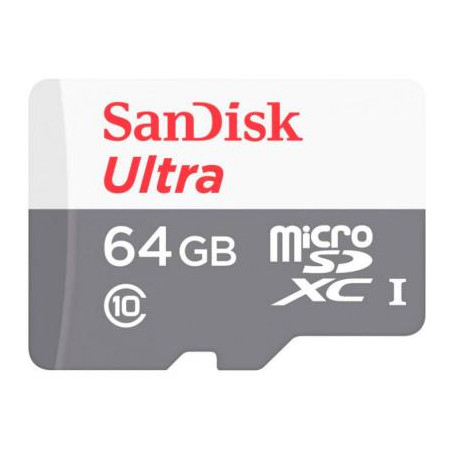 Карта пам'яті SanDisk 64GB microSD class 10 Ultra Light (SDSQUNR-064G-GN3MN)