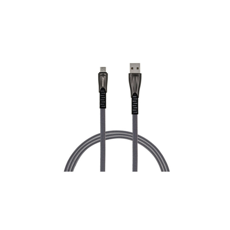 Дата кабель USB 2.0 AM to Micro 5P 1.0m black Grand-X (FM09)