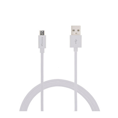 Дата кабель USB 2.0 AM to Micro 5P 2.5m white Grand-X (PM025W)