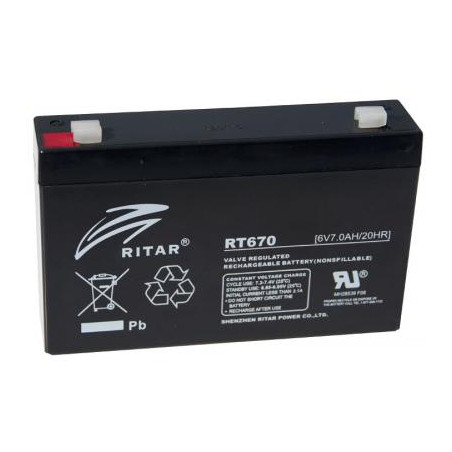 Батарея до ДБЖ Ritar RT670, 6V-7.0Ah (RT670)