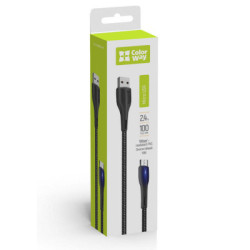 Дата кабель USB 2.0 AM to Micro 5P 1.0m led black ColorWay (CW-CBUM034-BK)