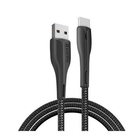 Дата кабель USB 2.0 AM to USB-C 1.0m led black ColorWay (CW-CBUC034-BK)