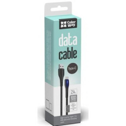 Дата кабель USB 2.0 AM to USB-C 1.0m led black ColorWay (CW-CBUC034-BK)
