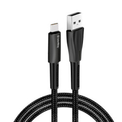 Дата кабель USB 2.0 AM to USB-C 1.0m zinc alloy + led black ColorWay (CW-CBUC035-BK)
