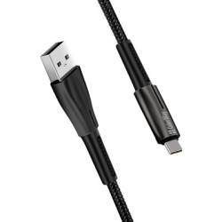Дата кабель USB 2.0 AM to USB-C 1.0m zinc alloy + led black ColorWay (CW-CBUC035-BK)