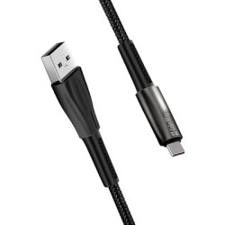 Дата кабель USB 2.0 AM to USB-C 1.0m zinc alloy + led black ColorWay (CW-CBUC035-BK)