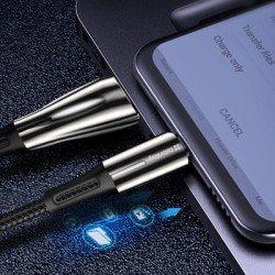 Дата кабель USB 2.0 AM to USB-C 1.0m zinc alloy + led black ColorWay (CW-CBUC035-BK)