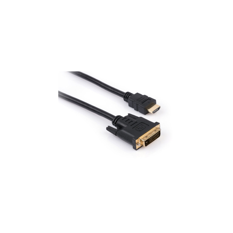 Кабель мультимедійний HDMI M to DVI M 3.0m 24+1pin Vinga (VCPHDMIDVI3)
