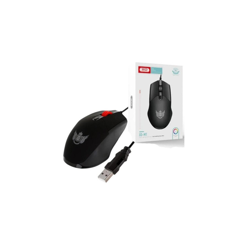 Мишка XO M1 RGB USB Black (XO-M1-BK)