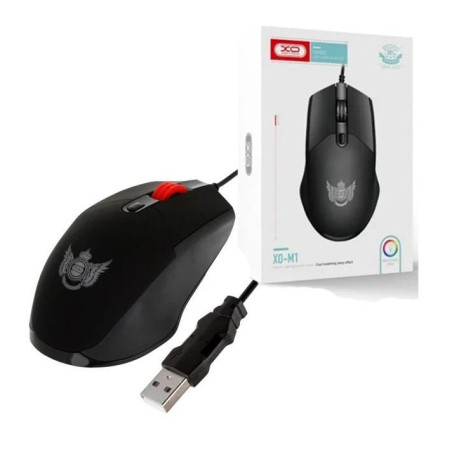 Мишка XO M1 RGB USB Black (XO-M1-BK)