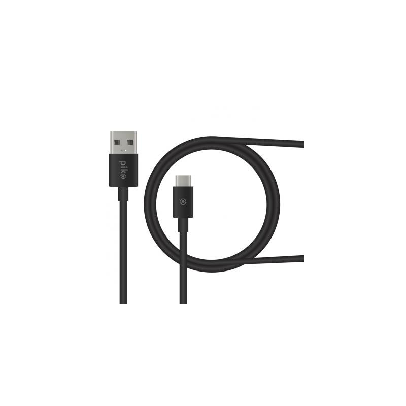 Дата кабель USB 2.0 AM to USB-C 0.2m black Piko (1283126493843)