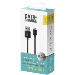 Дата кабель USB 2.0 AM to USB-C 0.2m black Piko (1283126493843)