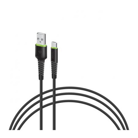 Дата кабель USB 2.0 AM to USB-C 0.2m black Intaleo (1283126487446)