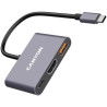 Концентратор Canyon hub DS-4 3in1 USB-C Grey (CNS-TDS4)