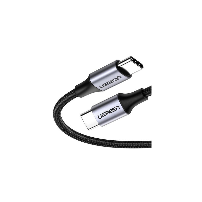 Дата кабель USB-C to USB-C 1.0m US261 3A Alum. Braid Gray\Black Ugreen (50150)