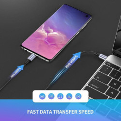 Дата кабель USB-C to USB-C 1.0m US261 3A Alum. Braid Gray\Black Ugreen (50150)